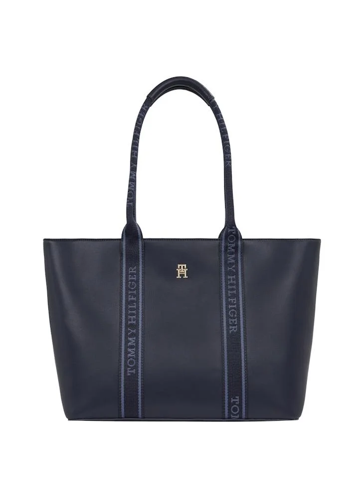 تومي هيلفيغر Logo Detail Zip Over Tote