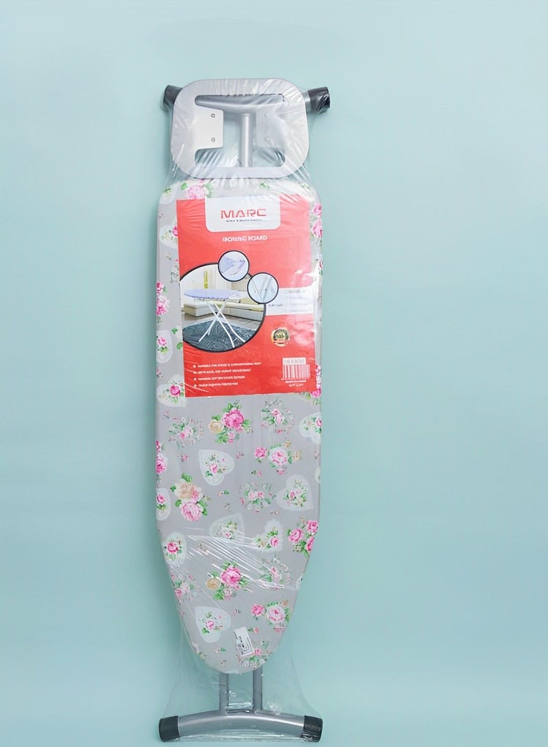 مارك طاولة كي | طاولة كي بآلية ارتفاع قابلة للتعديل | غطاء قطني مقاوم للحرارة | طاولة كي مقاومة للحرارة 109 × 30 سم