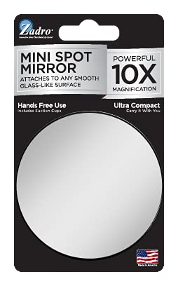 Zadro 3"" Dia. Round 10-Time Magnification Travel Mirror Compact Mirror Hand Mirror For Women Suction-Cup Shaving Mirror - Image 5