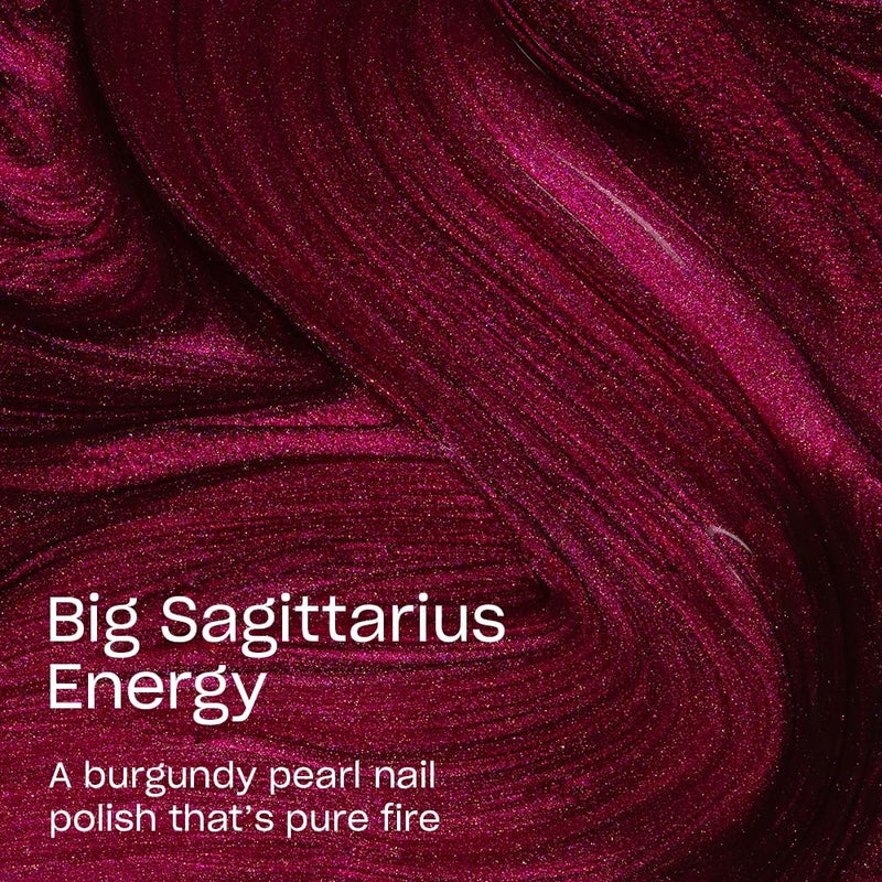 OPI Nail Lacquer Big Sagittarius Energy | Opaque Dark Red Pearl Chip Resistant Nail Polish | Big Zodiac Energy Collection - Image 3