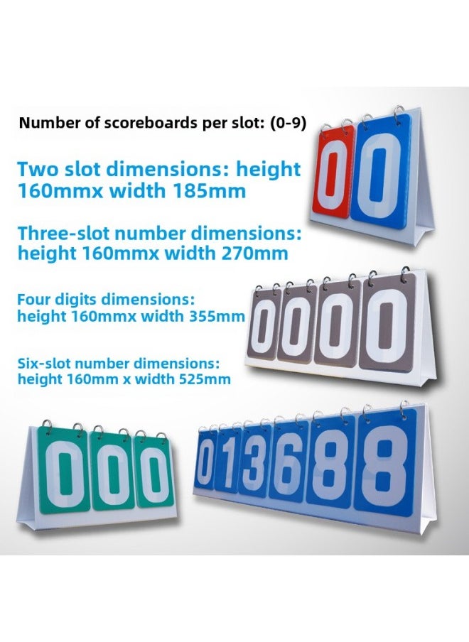 Generic - Competition Scoreboard Activity Flip Card Red Yellow Blue Green Gray Scoring Card Early Education Color Number Card-Specifications:Three-digit Blue Paper Scoreboard - Image 1