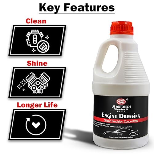 Ue Engine Degreaser for Car - 1 Liter All Purpose Cleaner | Silicone Spray for Bike and Wheel Cleaner - Protective, Non-Greasy and High Gloss Finish for Your Engine Compartment Coating - Image 4