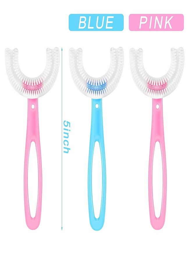 Storescent Kids U Shaped Toothbrush with Silicone Brush Head Whitening Massage Toothbrush U-Type Toothbrush Whole Mouth Toothbrush With Handle for Kids 2-8 Years Old (Pack of 1 Blue) - Image 4