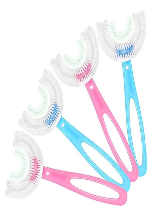 Storescent Kids U Shaped Toothbrush with Silicone Brush Head Whitening Massage Toothbrush U-Type Toothbrush Whole Mouth Toothbrush With Handle for Kids 2-8 Years Old (Pack of 1 Blue) - Image 1