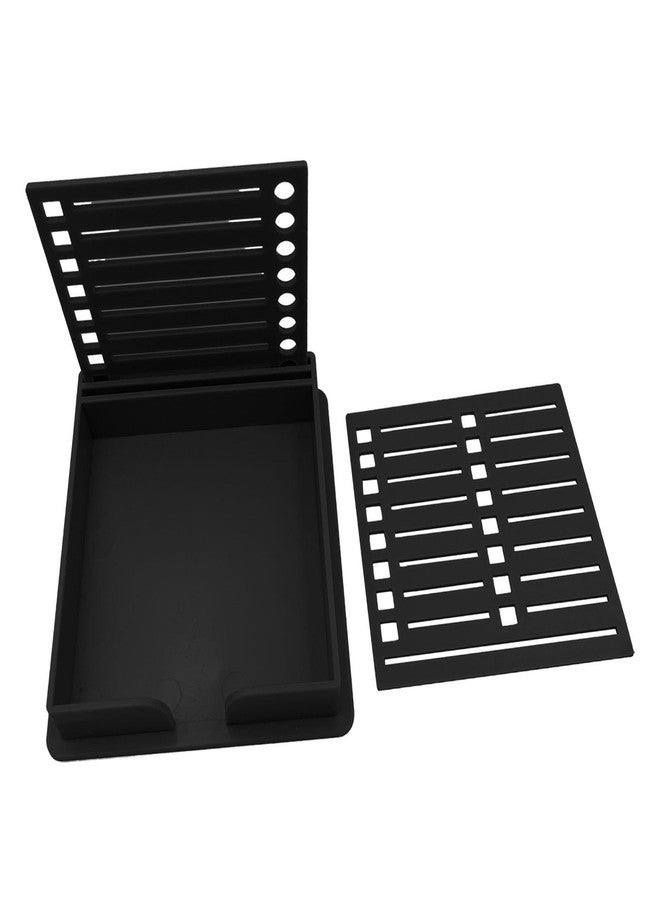 KiBcsLic Sticky Note Holder with Stencil, Sticky Note Dispenser, Note Pad Holder Note Template Organizer for Classroom, Home, Office, Black - Image 1