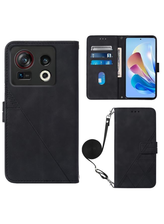 The Bros Case For ZTE Nubia Z40S Pro Crossbody 3D Embossed Flip Leather Phone Case