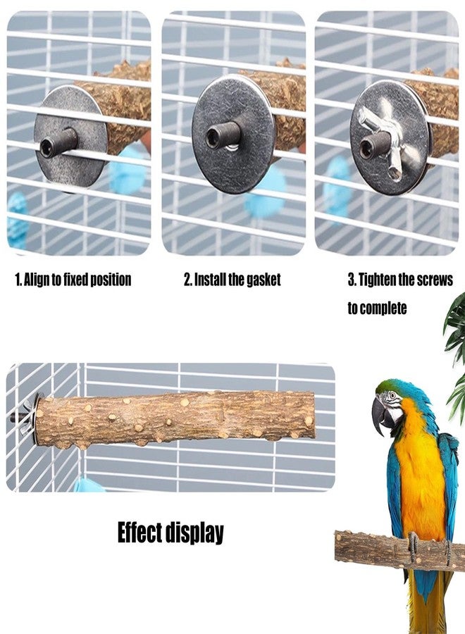 Allazone 7 PCS Natural Wooden Perch Bird Stand Parrot Perch Stand Bird Climbing Standing Branches Toy for Small Lovebirds Budgies Cockatiels - Image 5