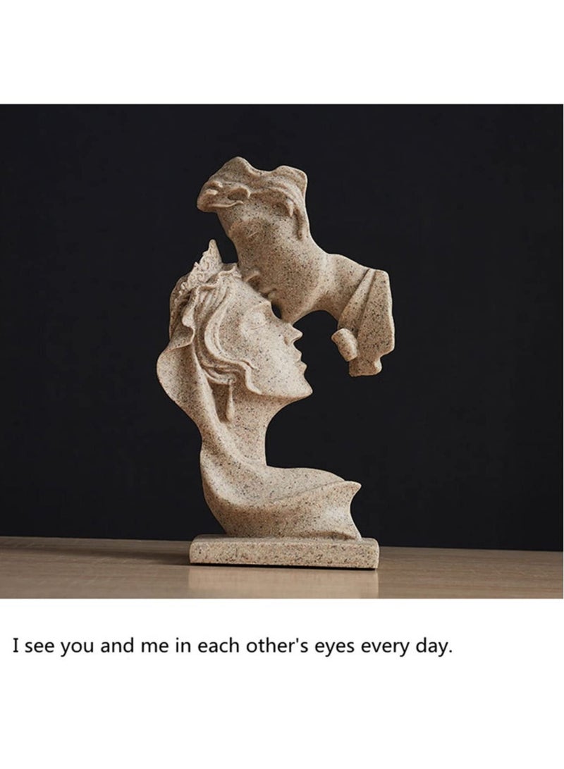كابتن تيك Couple Figurines Carved Crafts Ornament Lover Resin Sculpture Modern Art Desktop Figure Decor Table Ornament for Home Office Bookshelf Decor - Image 2