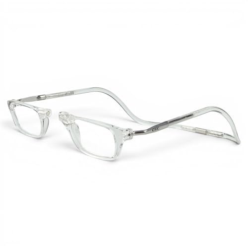 Clic Magnetic Reading Glasses Adjustable Neck Hanging Readers Secure Fit with Rigid Headband Original Expandable MXL Clear 200 - Image 1
