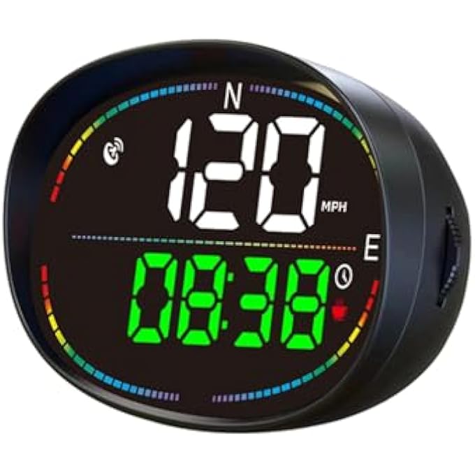 NALACAL عداد السرعة GPS للسيارات شاشة عرض رأسية HUD رقمية لعرض السرعة MphKm للسيارات والدراجات النارية متعددة الوظائف HUD مع بوصلة وتحذير السرعة، تركيب سهل - Image 1