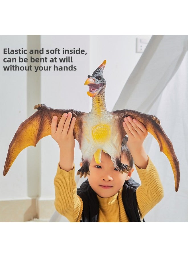 Generic Hot Sale Children's Dinosaur Simulation Toy Large Voice Soft Rubber Simulation Animal Model Set Night Market Stall-Color:Sound Vinyl Cotton Filling Stand Grey Tyrannosaurus Rex  - Image 2