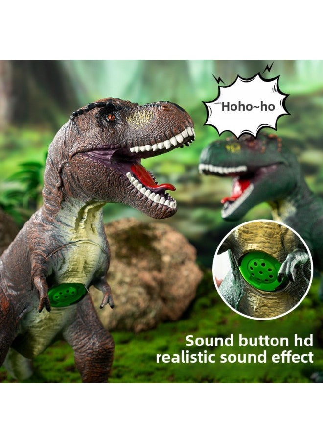 Generic Hot Sale Children's Dinosaur Simulation Toy Large Voice Soft Rubber Simulation Animal Model Set Night Market Stall-Color:Sound Vinyl Cotton Filling Stand Grey Tyrannosaurus Rex  - Image 4