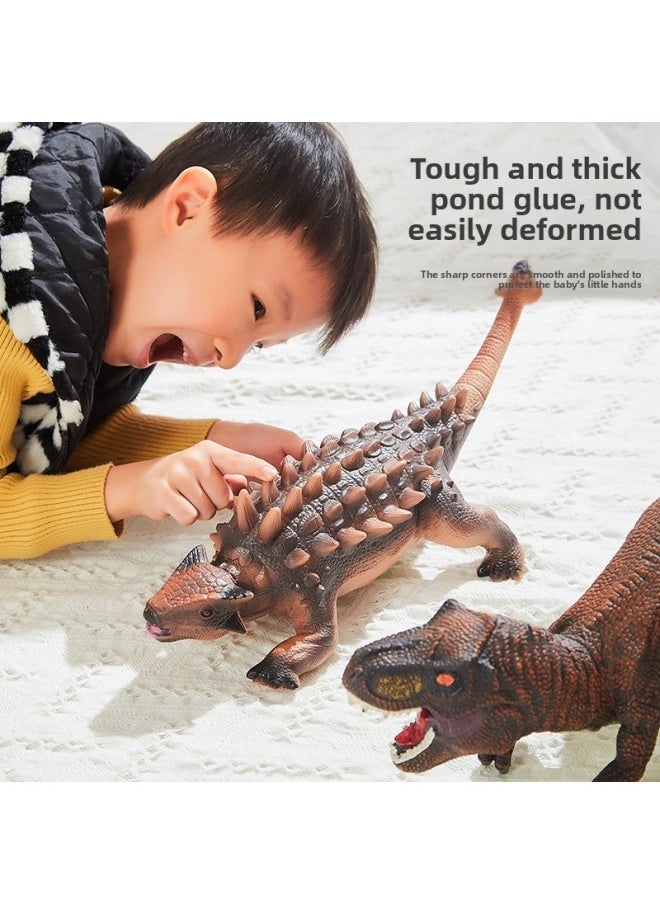 Generic Hot Sale Children's Dinosaur Simulation Toy Large Voice Soft Rubber Simulation Animal Model Set Night Market Stall-Color:Sound Vinyl Cotton Filling Stand Grey Tyrannosaurus Rex  - Image 3