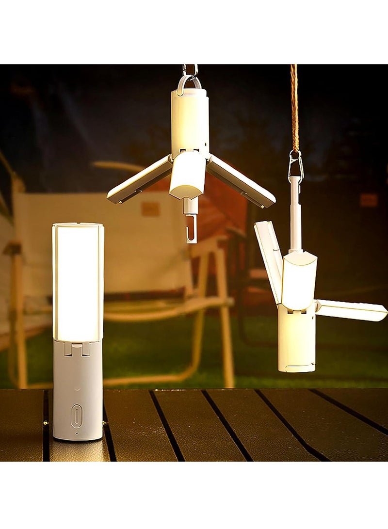 رايتشر أضواء التخييم، مصباح تخييم محمول قابل للطي، مع خطاف وقابل لإعادة الشحن عبر USB - 4000 مللي أمبير في الساعة، 3 أوضاع إضاءة قابلة للتعديل، فانوس LED مقاوم للماء IPx7، للمنزل في الهواء الطلق، والمشي لمسافات طويلة، والتخييم، وصيد الأسماك، وانقطاع التيار الكهربائي. - Image 1