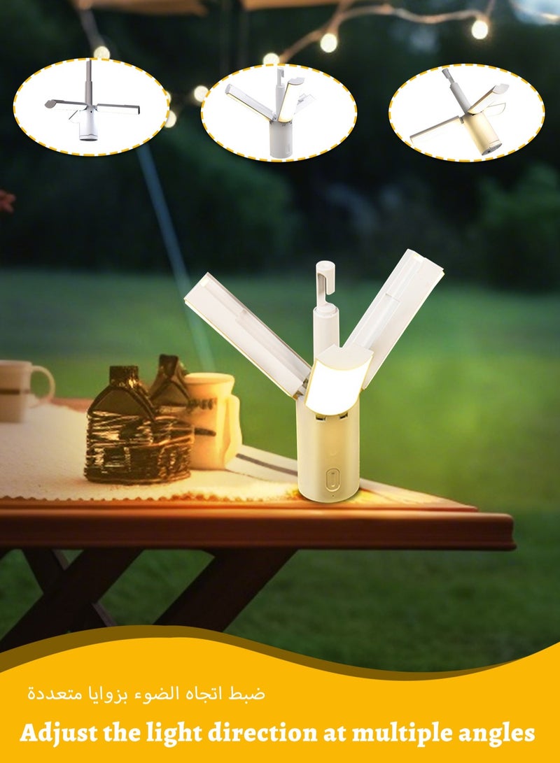 رايتشر أضواء التخييم، مصباح تخييم محمول قابل للطي، مع خطاف وقابل لإعادة الشحن عبر USB - 4000 مللي أمبير في الساعة، 3 أوضاع إضاءة قابلة للتعديل، فانوس LED مقاوم للماء IPx7، للمنزل في الهواء الطلق، والمشي لمسافات طويلة، والتخييم، وصيد الأسماك، وانقطاع التيار الكهربائي. - Image 5