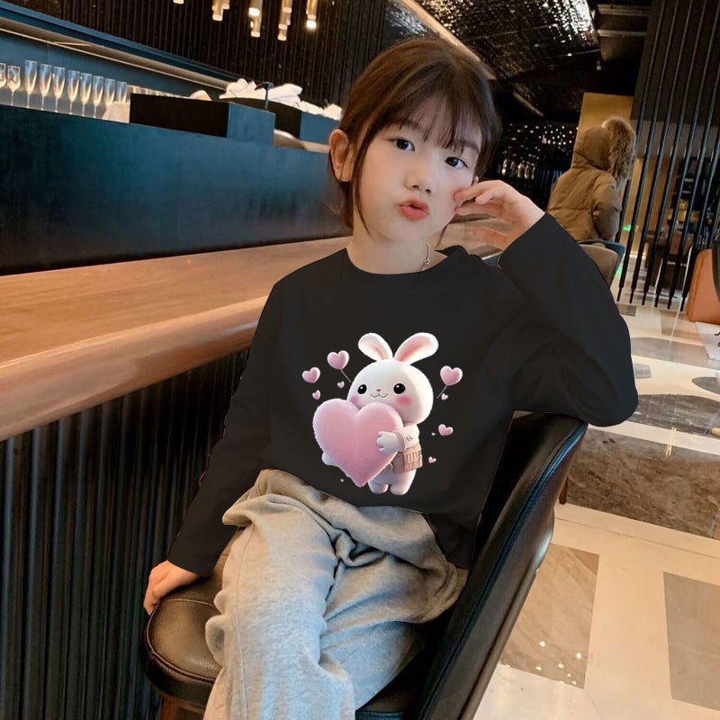 H2174# Girls Long Sleeve T-Shirt New Autumn Children'S Fashionable Base Shirt Women'S Autumn Casual Top T-Shirt - Image 2