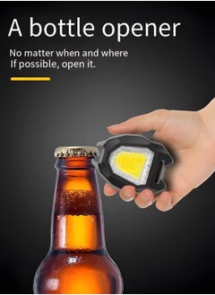 SYOSI SYOSI, Rechargeable Small LED Torch, with Bottle Opener, Red Light Warning Light, Lifesaving Whistle, Magnet Base  - Image 2