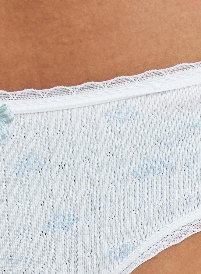 Styli Pack of 5 - Printed Hipster Briefs With Bow and Lace Detail - Image 4