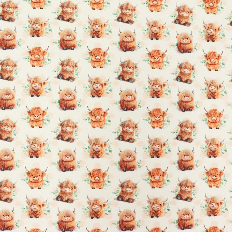 Sew Creative Cute Baby Highland Cows Fabric, by The Yard - 43" Wide | 100% Cotton (1, 1 Yard pre Cut) - Image 4