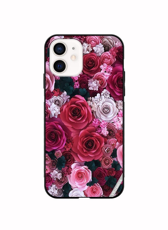 VR CREATIVE Protective Case Cover For Apple iPhone 12 Rose Flower Design Multicolour - Image 1