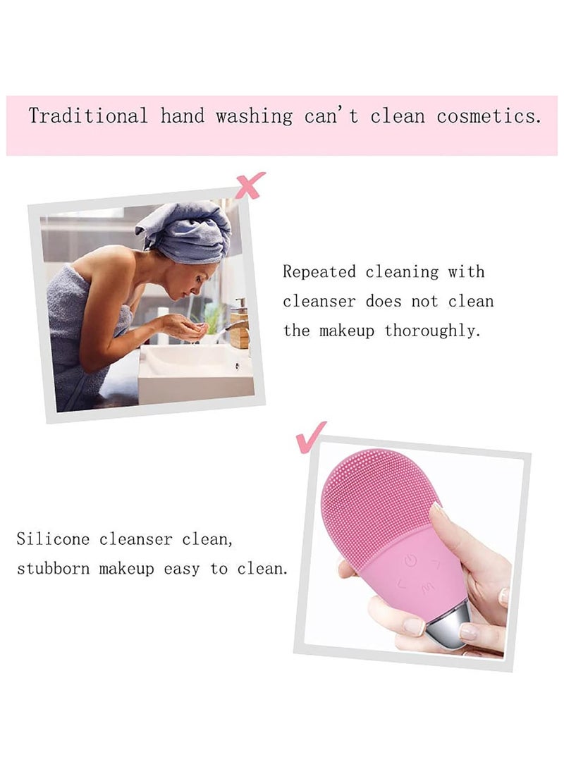 general Silicone Face Scrubber - Electric Facial Cleansing Brush, Pore Cleaner Electric, Skin Scrubber Skin Spatula, Face Skin Spin Brush, Sonic Facial Cleansing Brush, Exfoliating Face Scrub Brush - Image 3