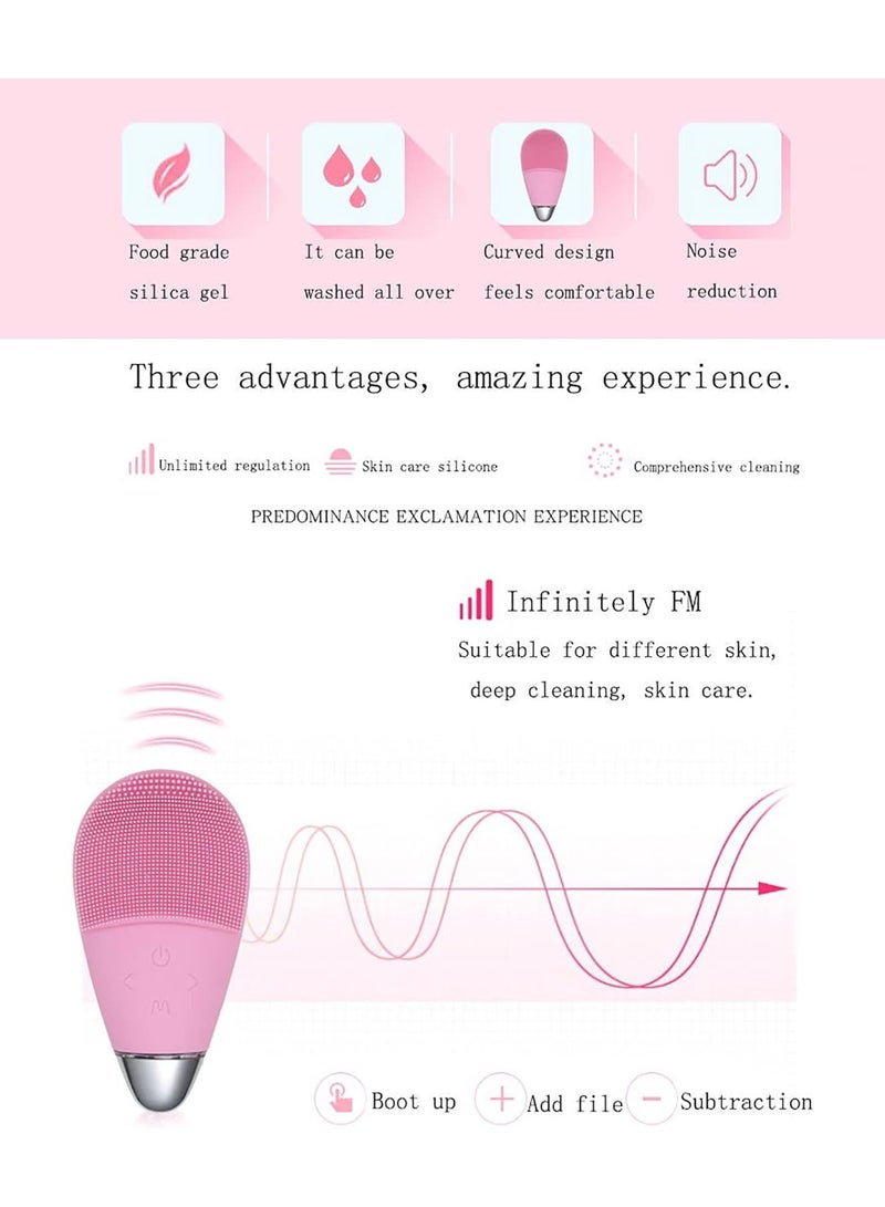 general Silicone Face Scrubber - Electric Facial Cleansing Brush, Pore Cleaner Electric, Skin Scrubber Skin Spatula, Face Skin Spin Brush, Sonic Facial Cleansing Brush, Exfoliating Face Scrub Brush - Image 4