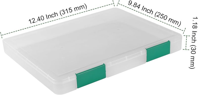 PINGEUI 4 Pcs Clear A4 File Box, Portable Project Case with Buckles, Plastic File Storage Box Scrapbook Paper Storage Boxes for Office Paperwork, Board Games, Scrapbook Protection - Image 2