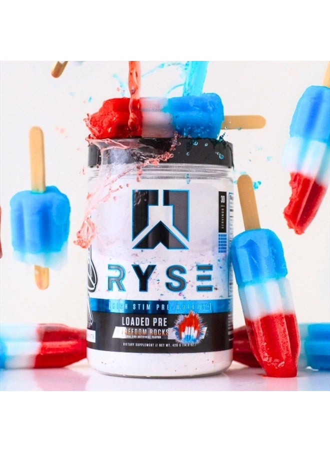 RYSE Up Supplements - Loaded Pre Workout Powder Supplement for Men & Women | Pumps, Energy, Focus | Beta Alanine + Citrulline | 390mg Caffeine | 30 Servings (Freedom Rocks) - Image 1