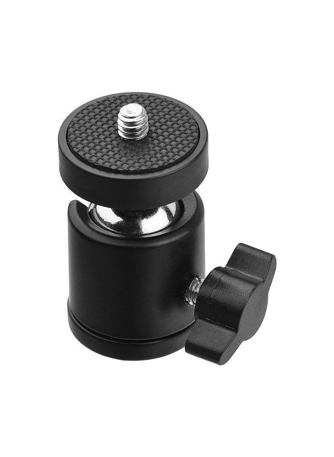 1pc Mini Swivel Ball Head Tripod Head 360 Degree Rotating Mount Base Adapter with Universal 1/4 Inch Screw Mounts for DSLR ILDC Camera DV Tripod Monopod Light Stand