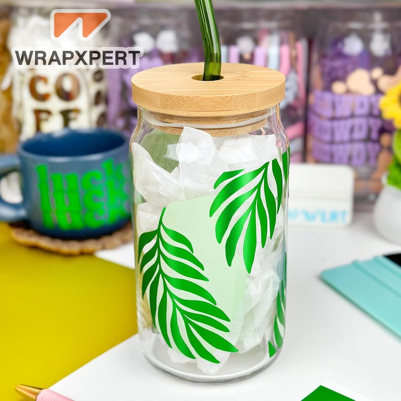 WRAPXPERT فينيل أخضر معدني دائم، 12 بوصة × 5 أقدام لفة فينيل لاصق غير لامع ساتان معدني للحرف اليدوية للتصاميم DIY، تزيين المنزل، وزجاجة الماء، أخضر ليموني - Image 2