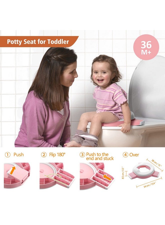 MCGMITT Portable Potty Seat for Kids Travel - Foldable Training Toilet Chair for Toddler Girls with Storage Bags for Outdoor and Indoor Easy to Clean(Pink) - Image 3
