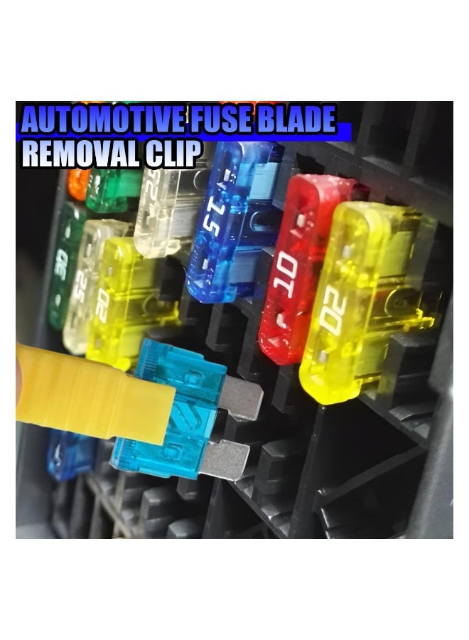 أداة سحب فيوزات السيارة (3 قطع)، أداة استخراج فيوزات بلاستيكية عالمية للسيارات والقوارب، أداة إزالة مشبك إدخال فيوزات السيارة لصيانة المركبات (أصفر) - Image 5