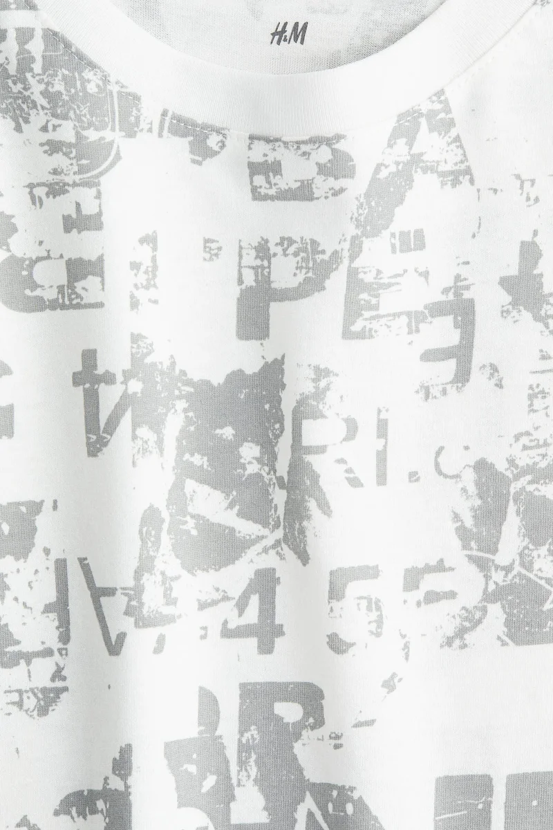 اتش اند ام Printed cotton T-shirt
