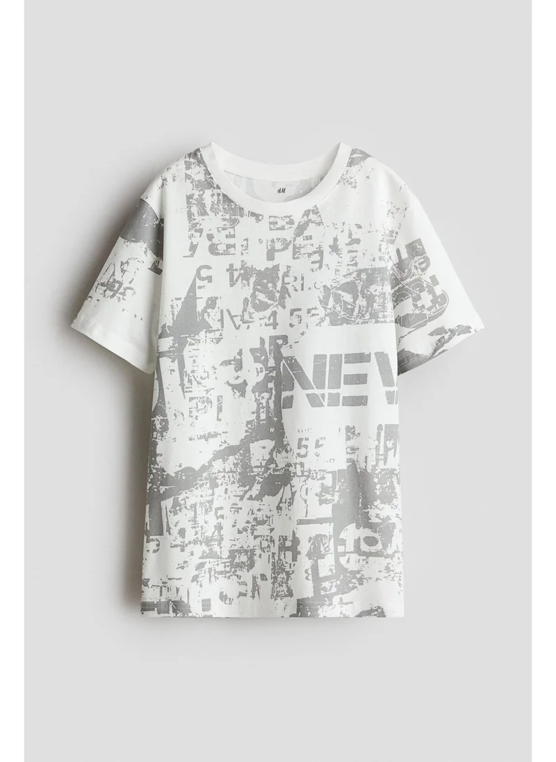 اتش اند ام Printed cotton T-shirt