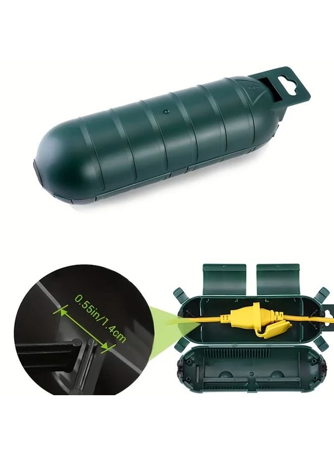 Green Outdoor Extension Cord Protection Box Waterproof PVC All Weather Cover - Image 1