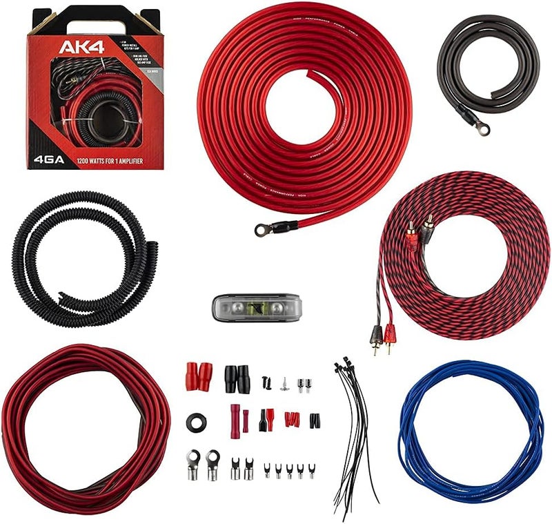 DS18 AK4 Complete 4 Gauge CCA Amplifier Installation Wiring Kit - Ampkit Helps Make Connections, Brings Power to Your Radio, Subwoofers, Speakers with Super Flex Wire - 1200W for 1 Amplifier - Image 4