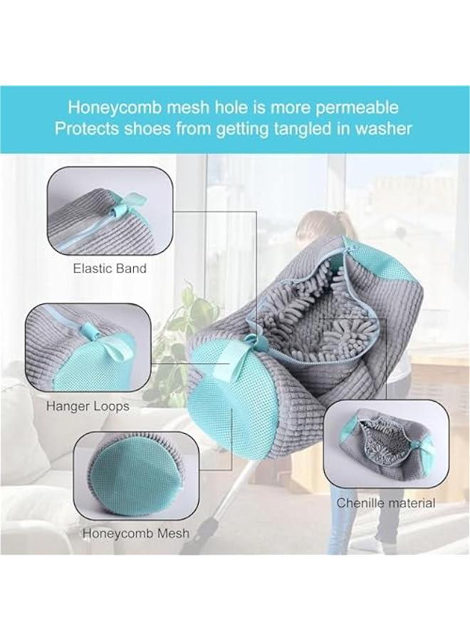 HOOKOR New Style Shoe Cleaning Bag Shoe Bag Washing Reusable Shoe Washing Bag Laundry Shoe Washing Bags Wash Shoe Bag Shoe Cleaning Laundry Bag Sneaker Laundry Bags and Shoe Bag for Washing Machine - Image 2
