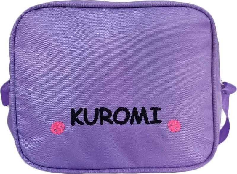 Masho Trend 3 Compartment Furry Kuromi Primary School Bag + Lunch - Kuromi Primary School Girl Bag