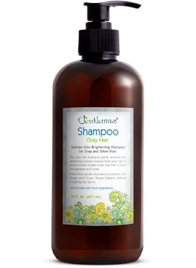 Just Nutritive Gray Hair Shampoo ; Gray Hair Treatment ; Just Natural Hair Care ; Natural Shampoo ; ; 16 Oz  - Image 2