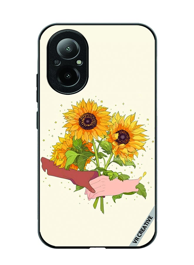 VR CREATIVE Protective Case Cover For Realme C67 4G Sunflower With Hands Design Multicolour - Image 1
