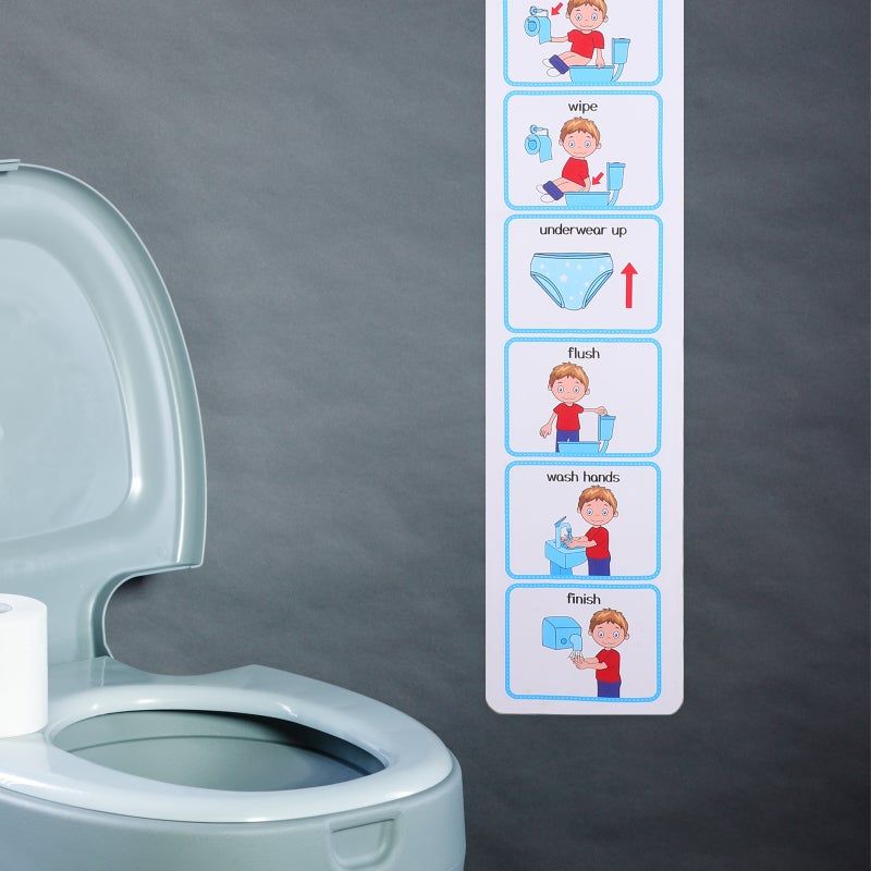 🚽 مجموعة تعليم استخدام المرحاض خطوة بخطوة والكبار من فينيل ملون - Image 1