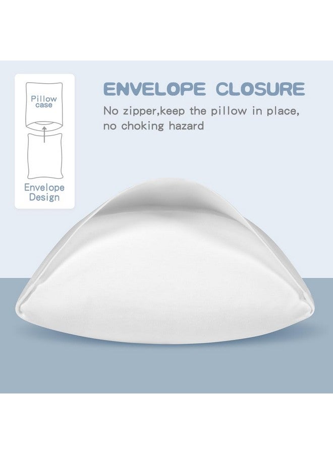 Zenssia Organic Cotton Toddler Pillowcase/Travel Pillowcase Pack Of 2 Set 13X18 Inches With Envelope Closure Soft & Breathable Baby Pillow Case Cover Solid White - Image 3