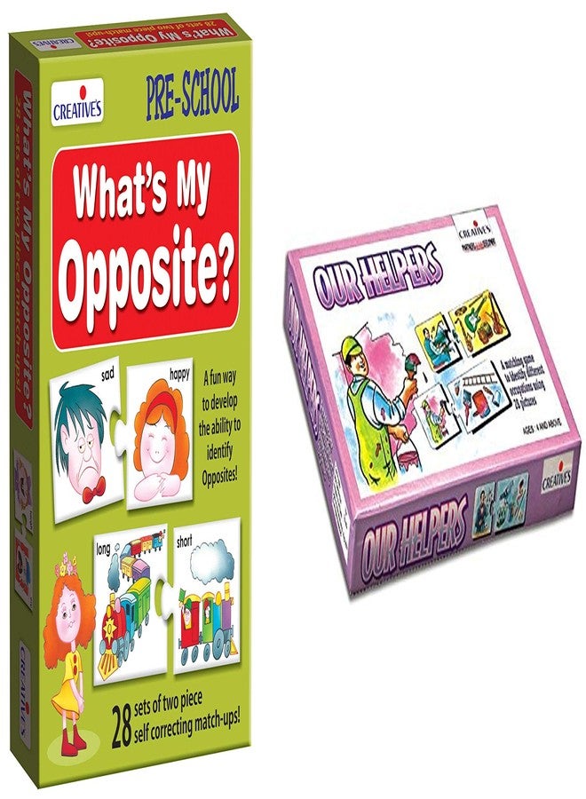 Creative’s What's My Opposite Fun Game to Match and Learn Opposite Words & Wildlife Educational Games & Puzzle 48 Piece Multicolor, Pre-School Learning Puzzles Ages 4+