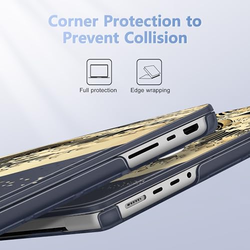 May Chen for MacBook Pro 16 inch Case M1 M2 M3 M4 M5 Pro/Max with Liquid Retina XDR, Release 2021-2025 2026 A3429 A3428, Anti-Drop Plastic Hard Shell with Keyboard Cover, Sea Wave - Image 3