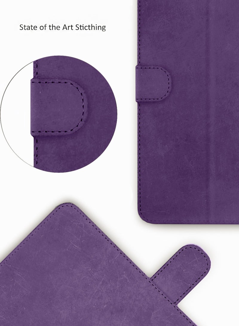 Wtech PU Leather Magnetic Closure Flip Case Cover For Samsung Galaxy Tab S9 5G 2023 / Tab S9 FE 2023 (11 Inch) X710 X716B Purple - Image 3