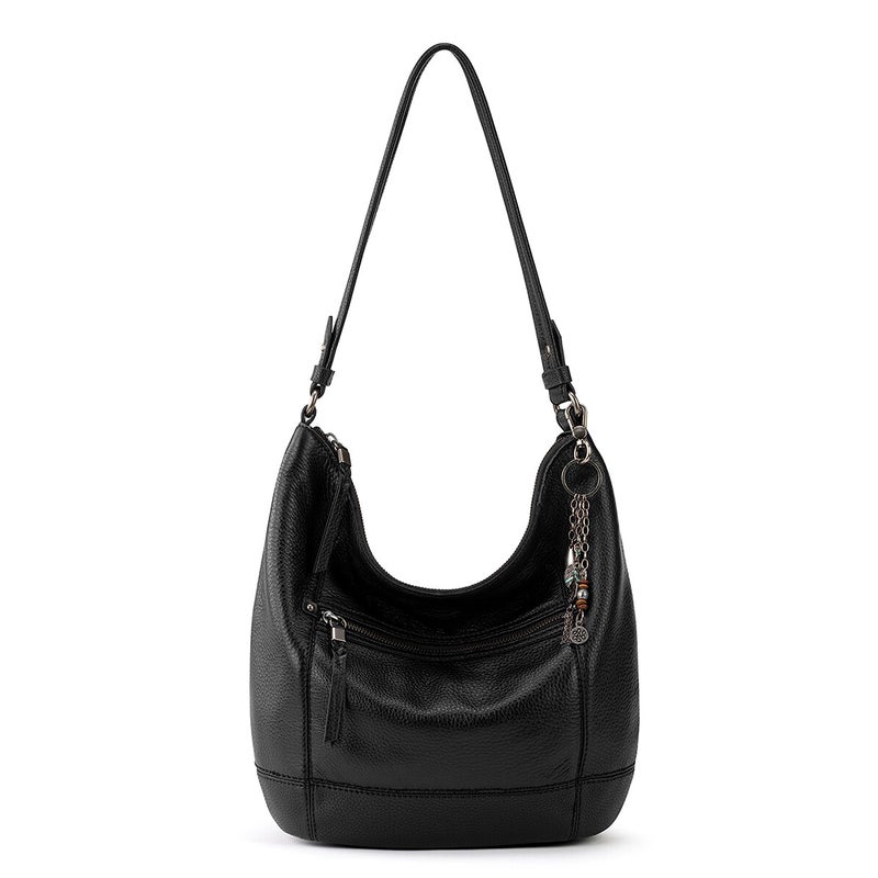 The Sak Sequoia Hobo Bag in Leather, Single Shoulder Strap, Black - Image 1