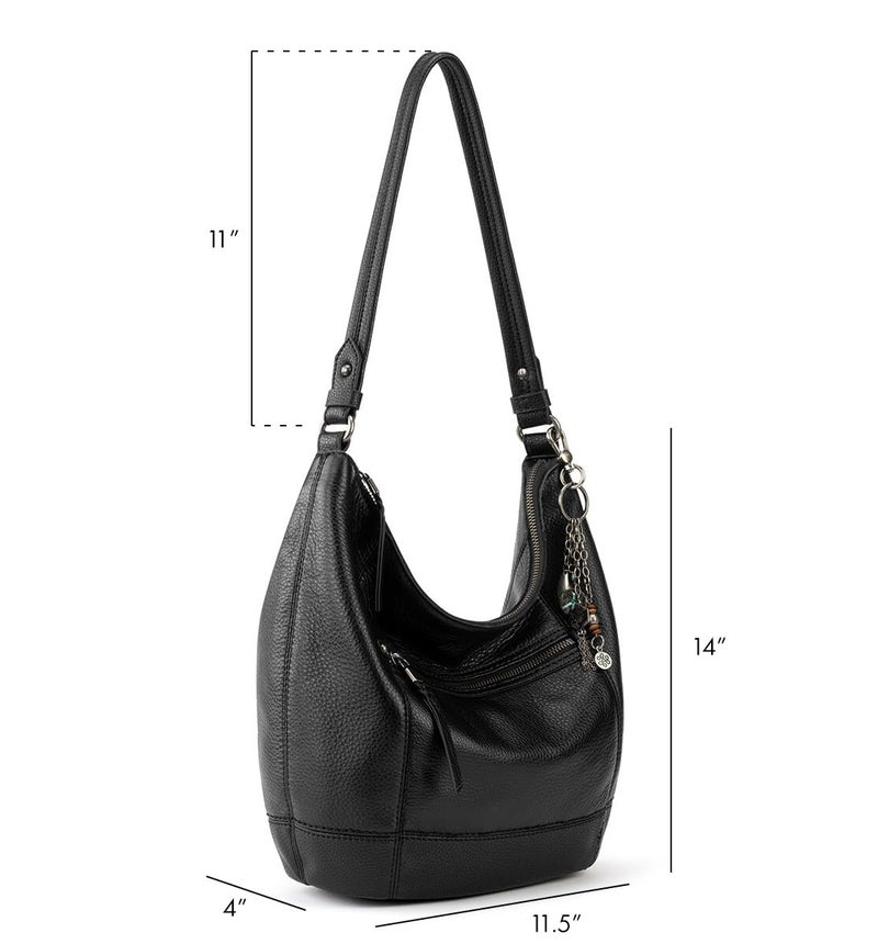 The Sak Sequoia Hobo Bag in Leather, Single Shoulder Strap, Black - Image 2