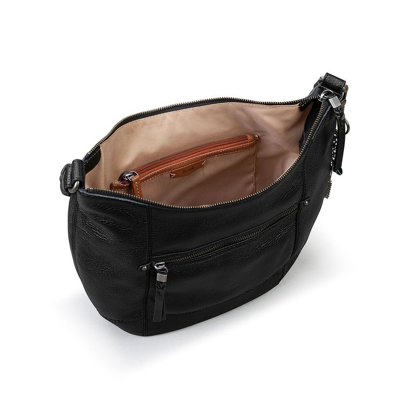 The Sak Sequoia Hobo Bag in Leather, Single Shoulder Strap, Black - Image 3