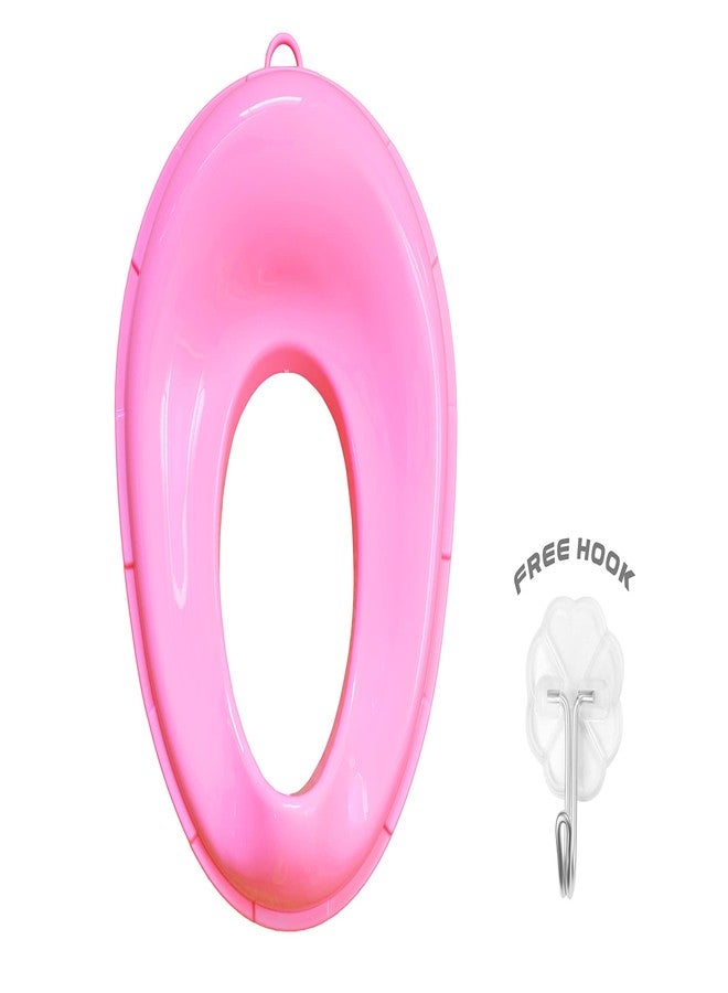 TechHark Baby Potty Training Toilet Seat For Boys And Girls Kids, Non-Slip With Splash Guard, Fits Round & Oval Toilets, Free Includes Storage Hook (Pink, Plastic), Pack Of 1 - Image 4