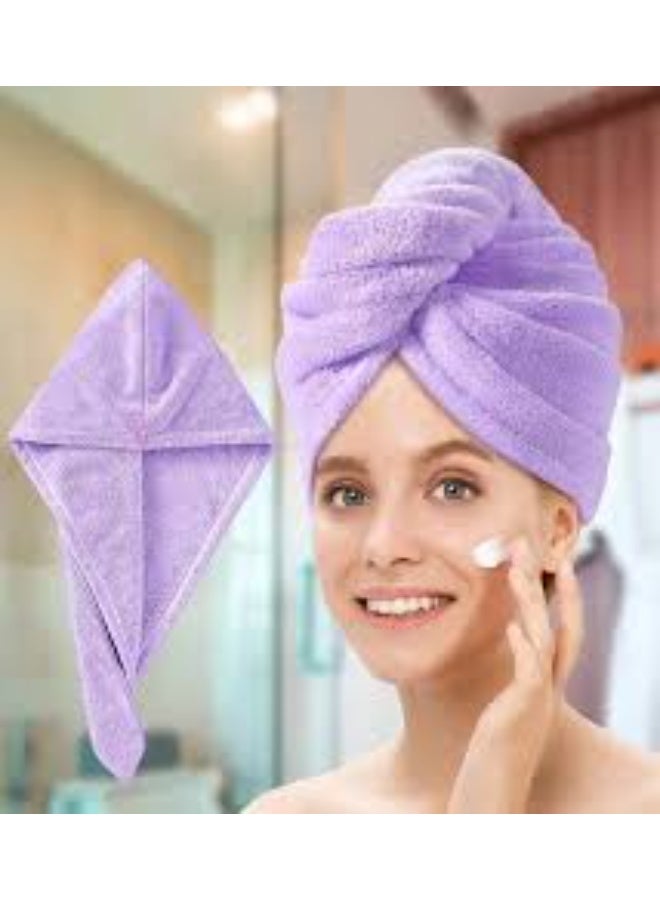 Women Hair Drying Towel Absorbent Twist Hair Turban Drying Cap Hair Wrap Coral Fleece Plain Knitted 1PC may vary color - Image 4